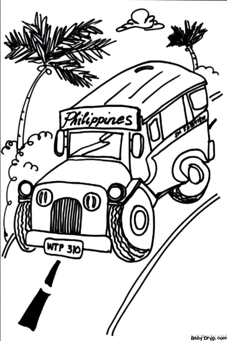 Раскраска Забавный Джипни | Раскраски Джипни / Jeepney