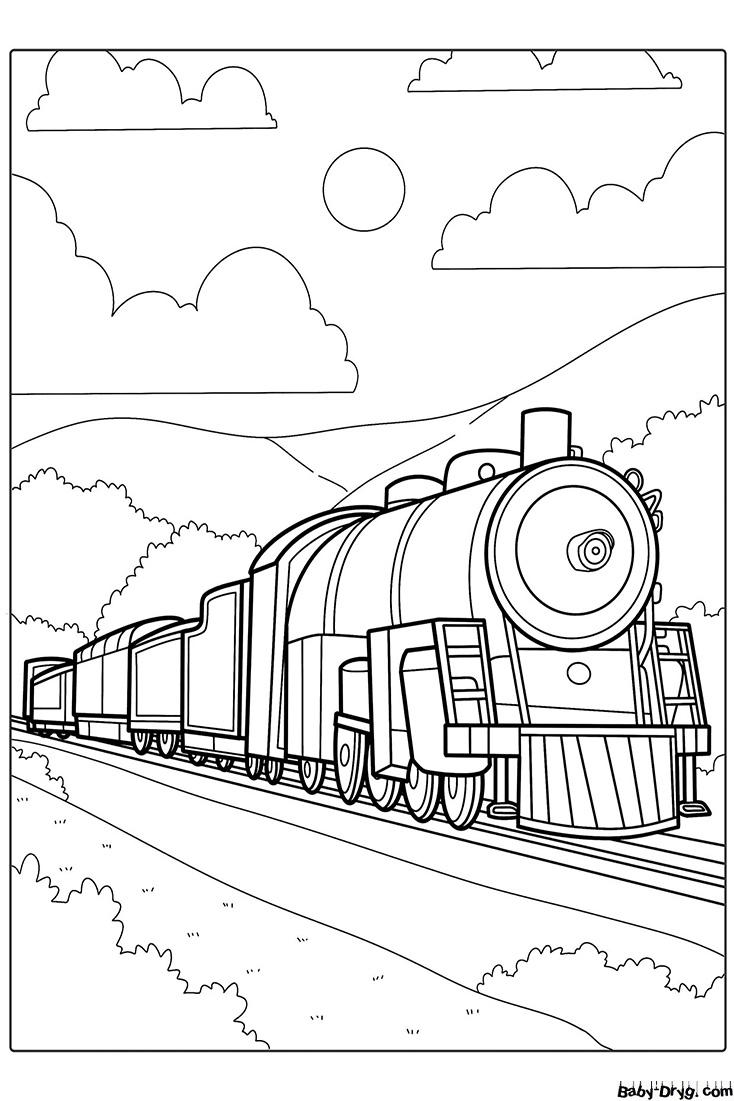 Раскраска Железнодорожный гигант | Раскраски Поезда / Паровозы / Электрички