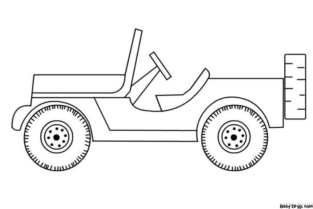 Simple Jeep Coloring Page | Coloring Jeep