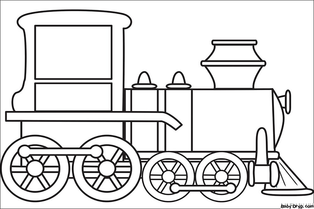 Simple Train Coloring Page | Coloring Trains / Steam locomotives / Electric trains