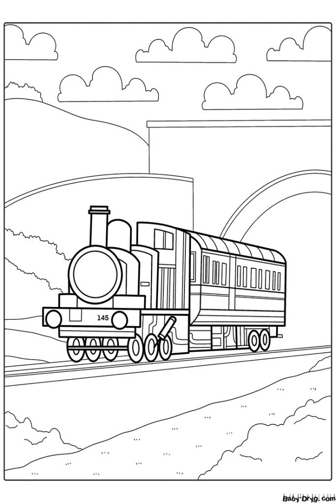 Steam locomotive of yesteryear Coloring Page | Coloring Trains / Steam locomotives / Electric trains