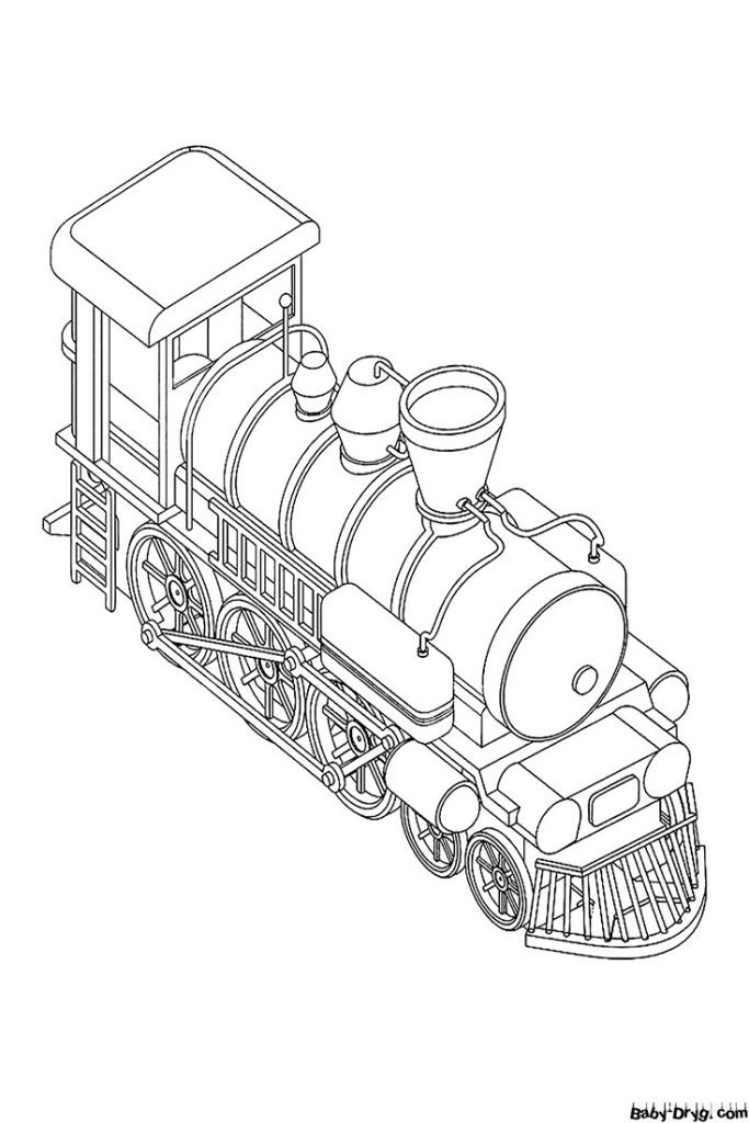 Steam locomotive top view Coloring Page | Coloring Trains / Steam locomotives / Electric trains