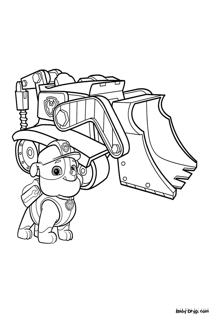 The bulldozer from Puppy Patrol Coloring Page | Coloring Bulldozer