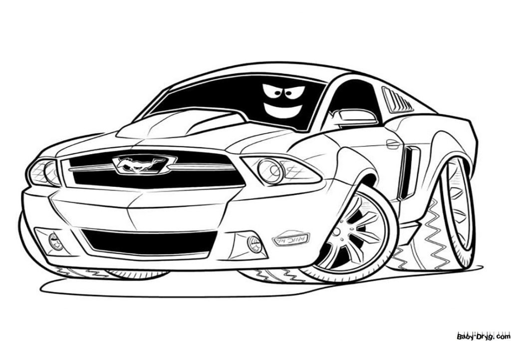 The Mustang car Coloring Page | Coloring Mustang