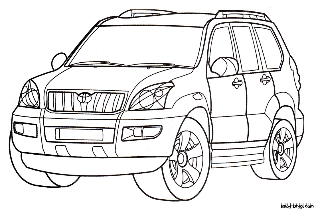 Toyota Land Cruiser Coloring Page | Coloring Jeep