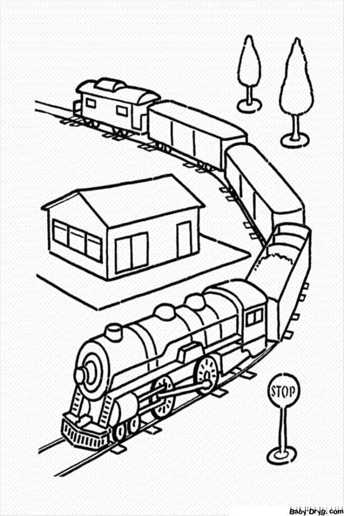 Train Coloring Page for Kids Print Out | Coloring Trains / Steam locomotives / Electric trains