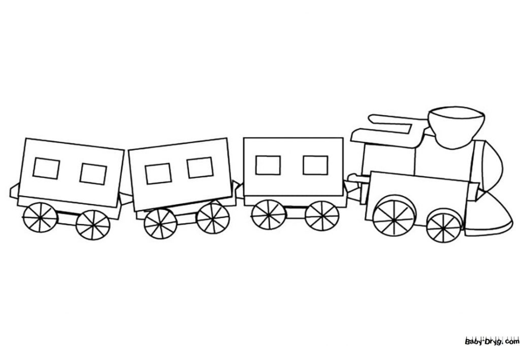 Train for Kindergarten Coloring Page | Coloring Trains / Steam locomotives / Electric trains