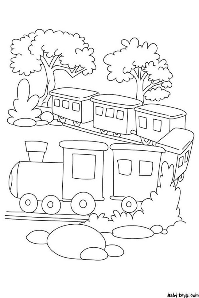 Train Journey Coloring Page | Coloring Trains / Steam locomotives / Electric trains
