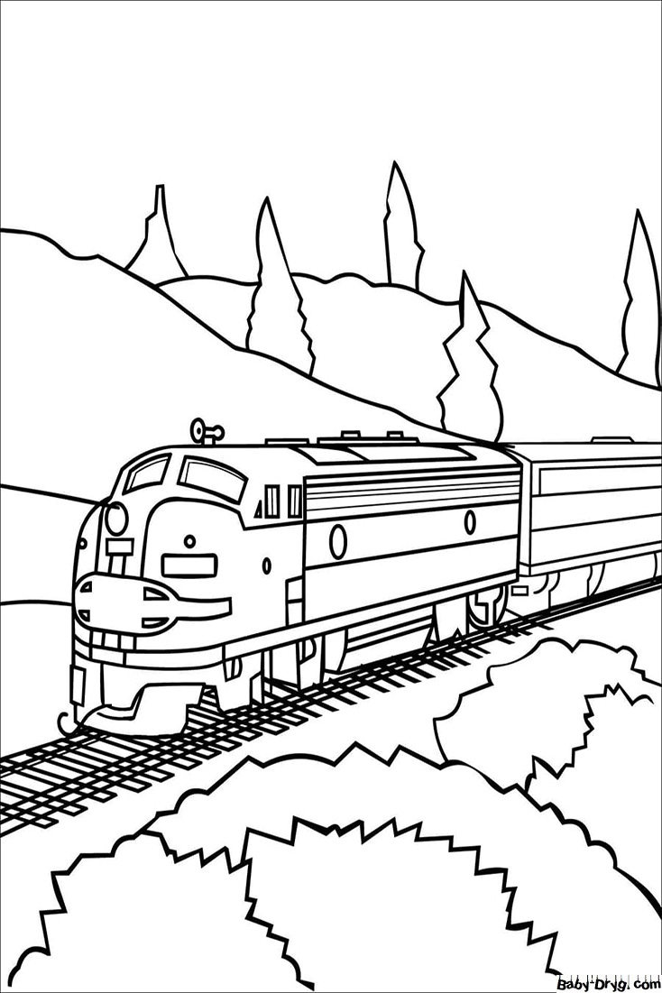Train Modern Coloring Page | Coloring Trains / Steam locomotives / Electric trains