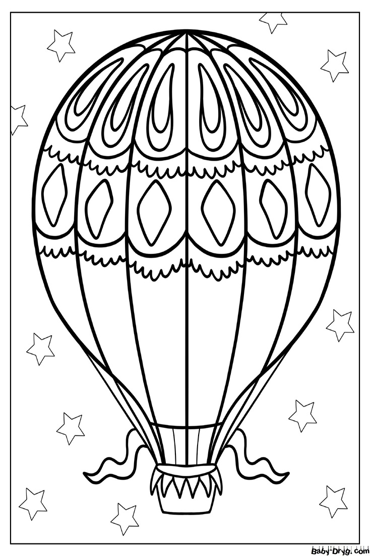A simple hot air balloon for the kindergarten Coloring Page | Coloring Hot Air Balloons