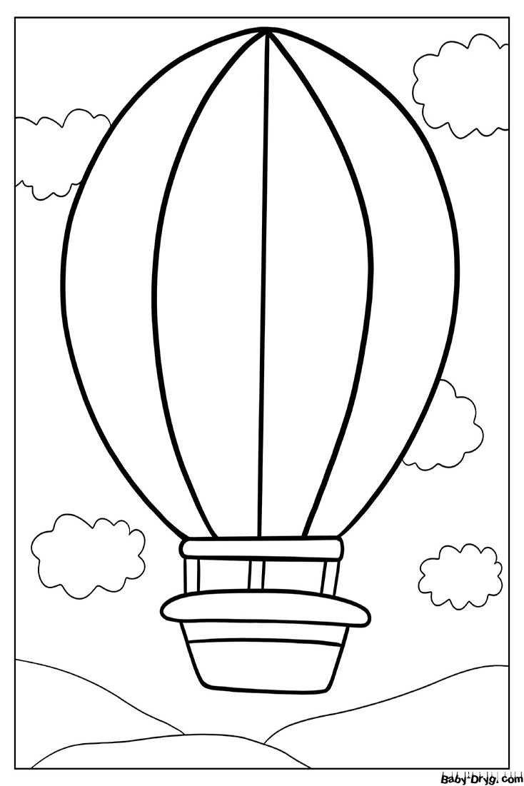 Coloring Sheet Of a Hot Air Balloon For Preschoolers | Coloring Hot Air Balloons