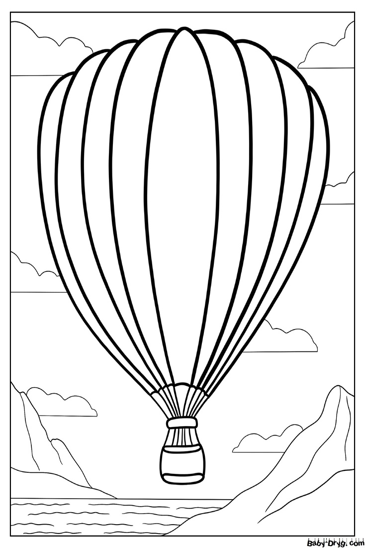 Plain Hot Air Balloon To Color | Coloring Hot Air Balloons