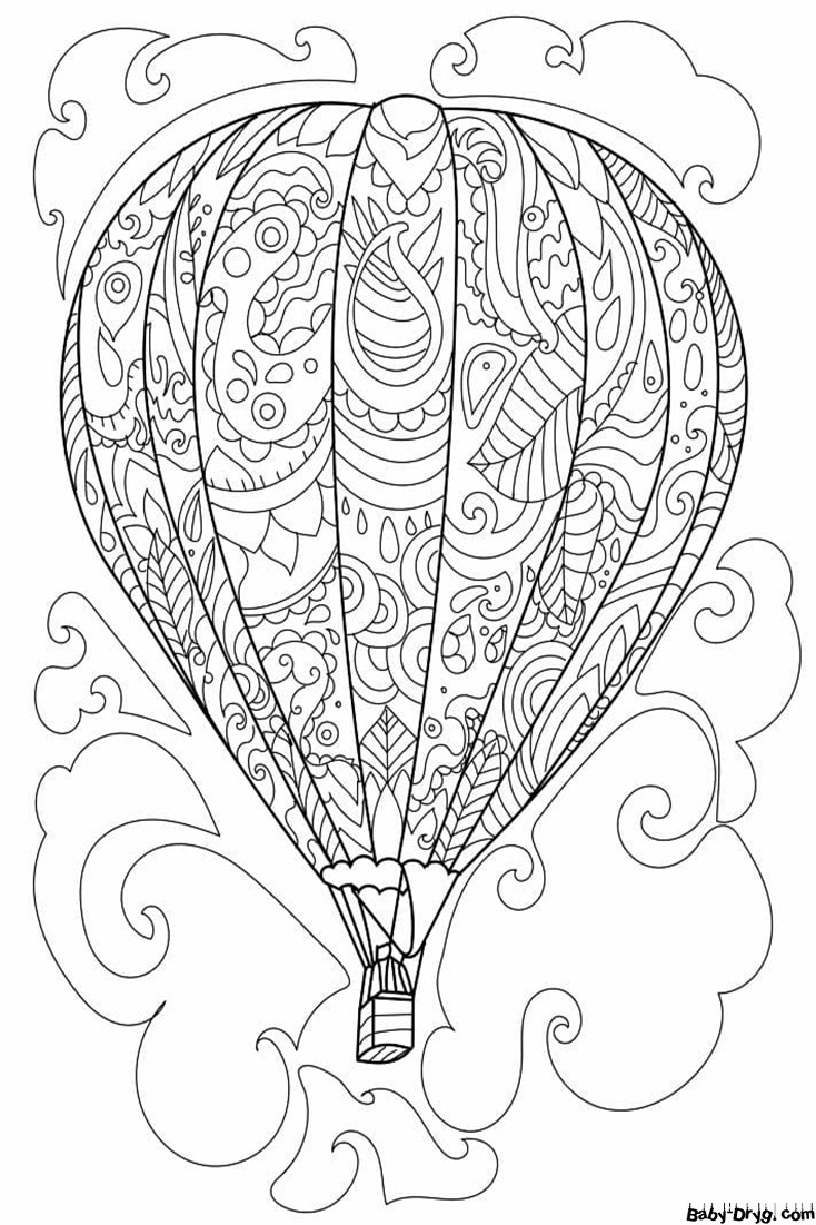 Anti-stress hot air balloon Coloring Page | Coloring Hot Air Balloons