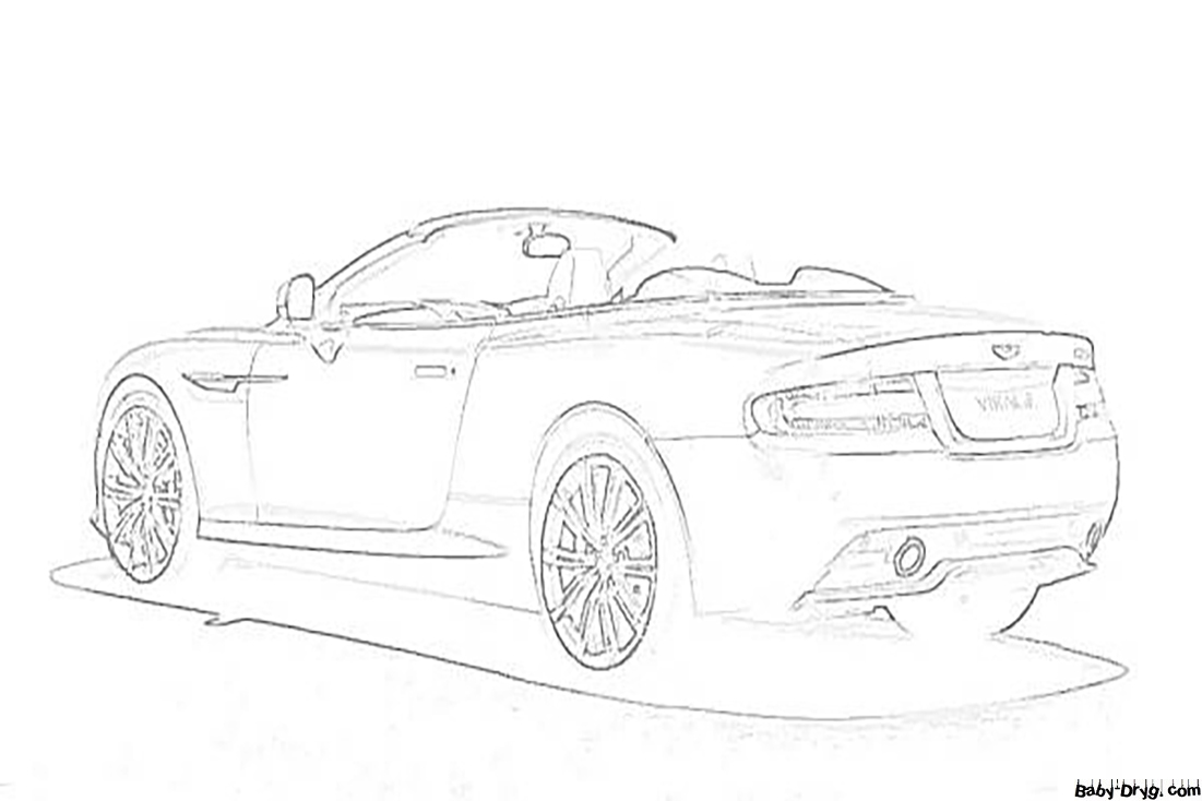 Aston Martin Cabriolet Coloring Page | Coloring Aston Martin