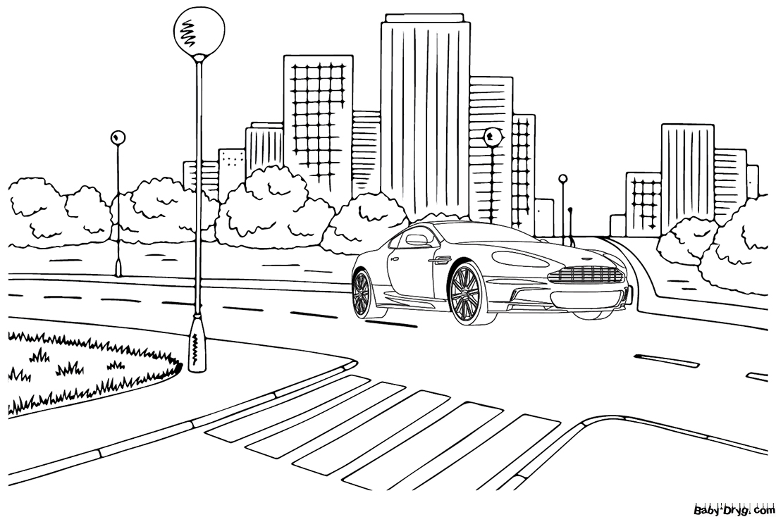 Aston Martin DB5 Coloring Page | Coloring Aston Martin
