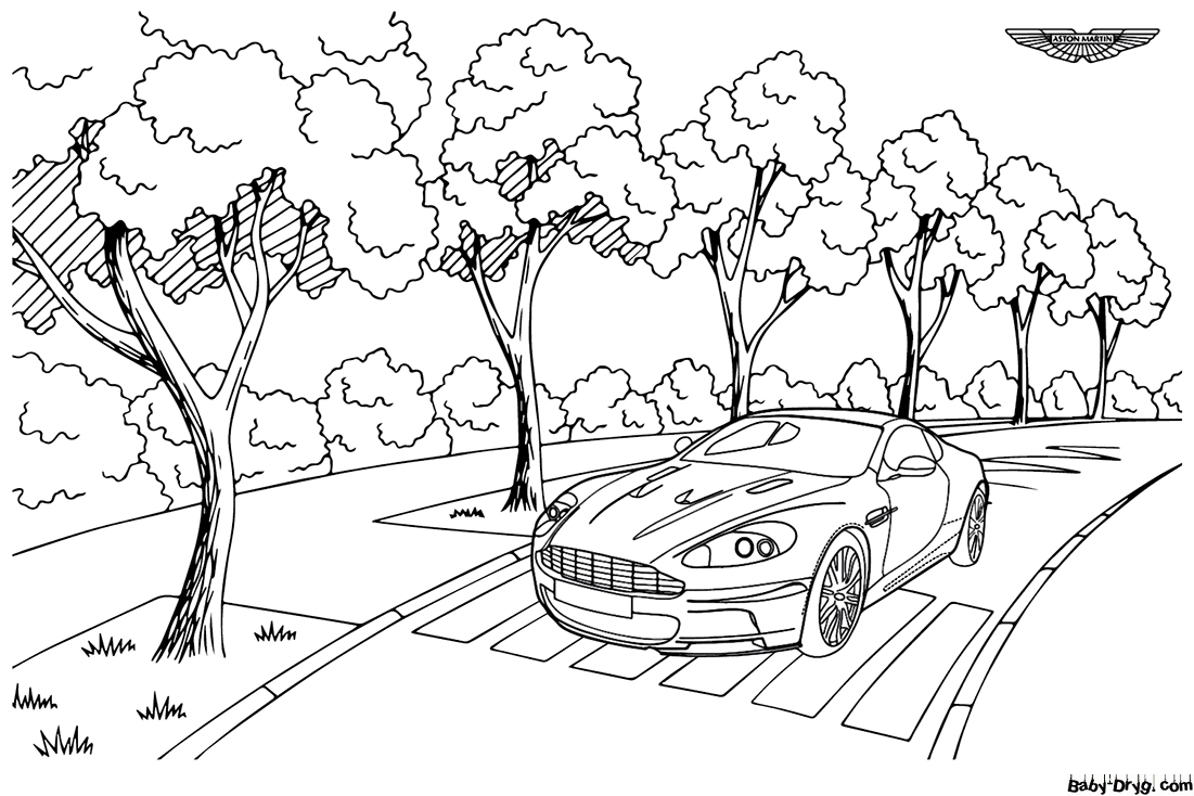 Aston Martin DBS V12 Coloring Page | Coloring Aston Martin