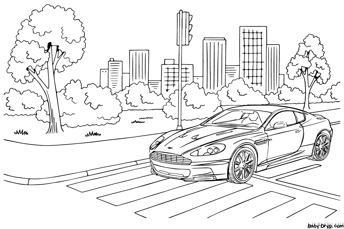 Aston Martin for print Coloring Page | Coloring Aston Martin