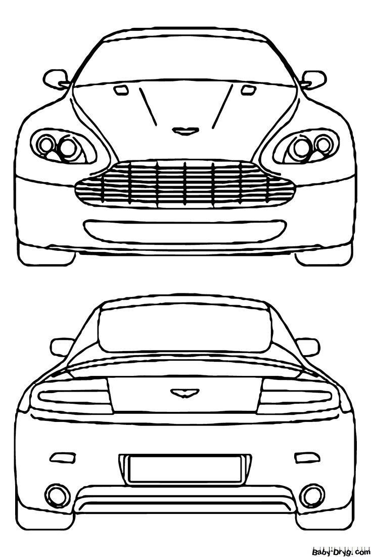 Aston Martin simple Coloring Page | Coloring Aston Martin