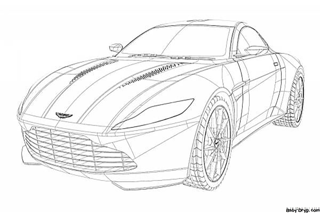 Aston Martin sports car Coloring Page | Coloring Aston Martin