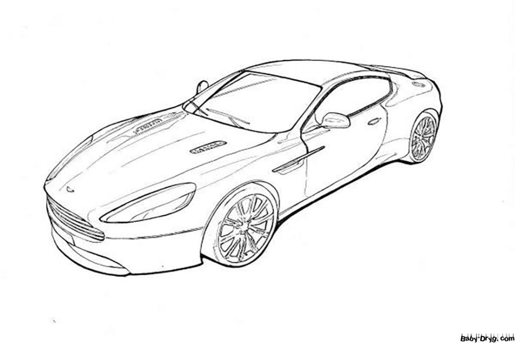 Aston Martin sports car drawing | Coloring Aston Martin