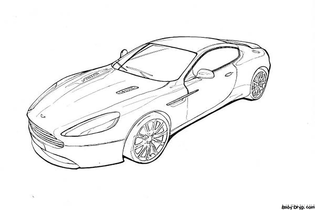 Aston Martin sports car drawing | Coloring Aston Martin