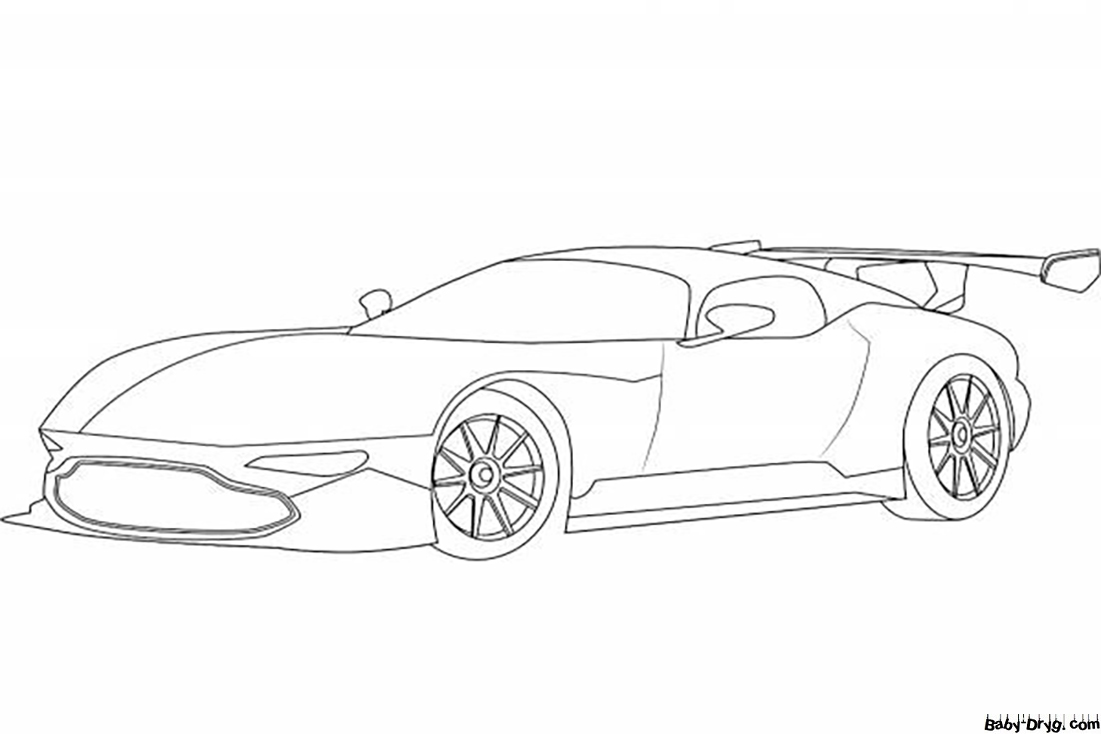 Aston Martin sports car with wing Coloring Page | Coloring Aston Martin