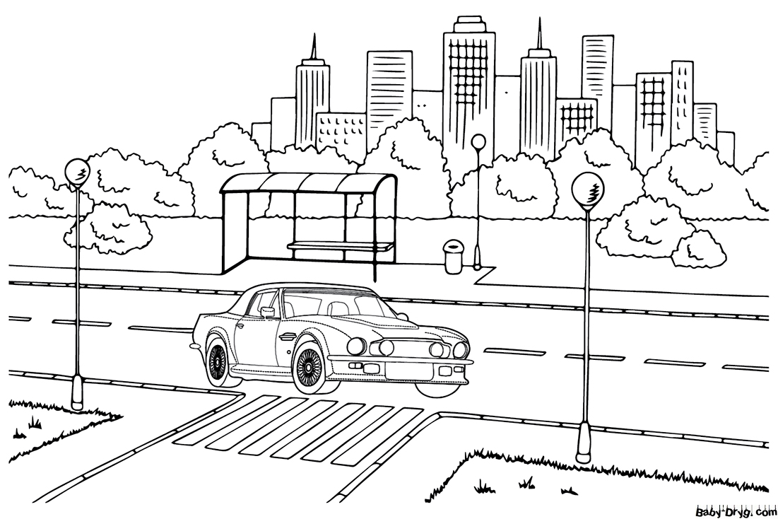 Aston Martin V8 Coloring Page | Coloring Aston Martin