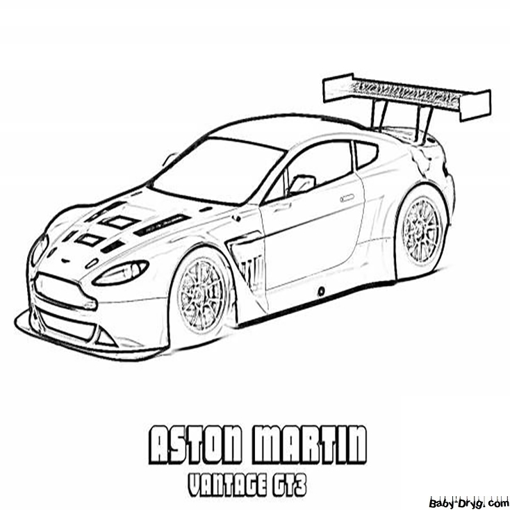 Aston Martin Vantage GT3 Coloring Page | Coloring Aston Martin