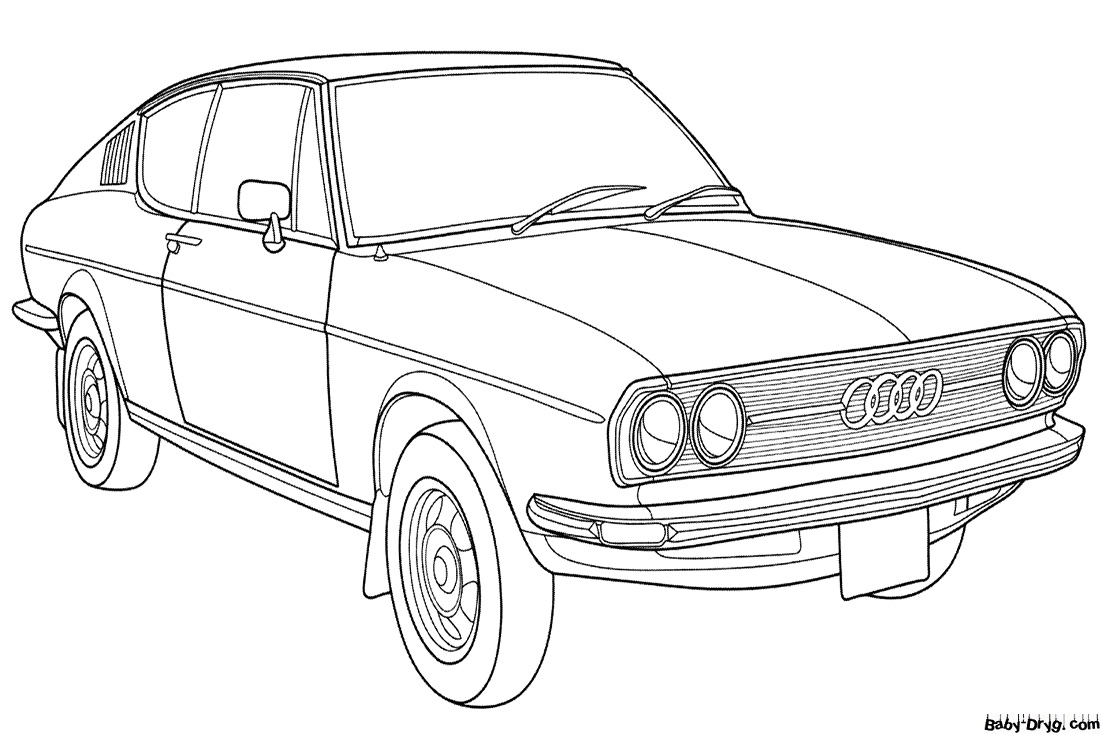 Audi 100 Coupe S 1974 Coloring Page | Coloring Audi