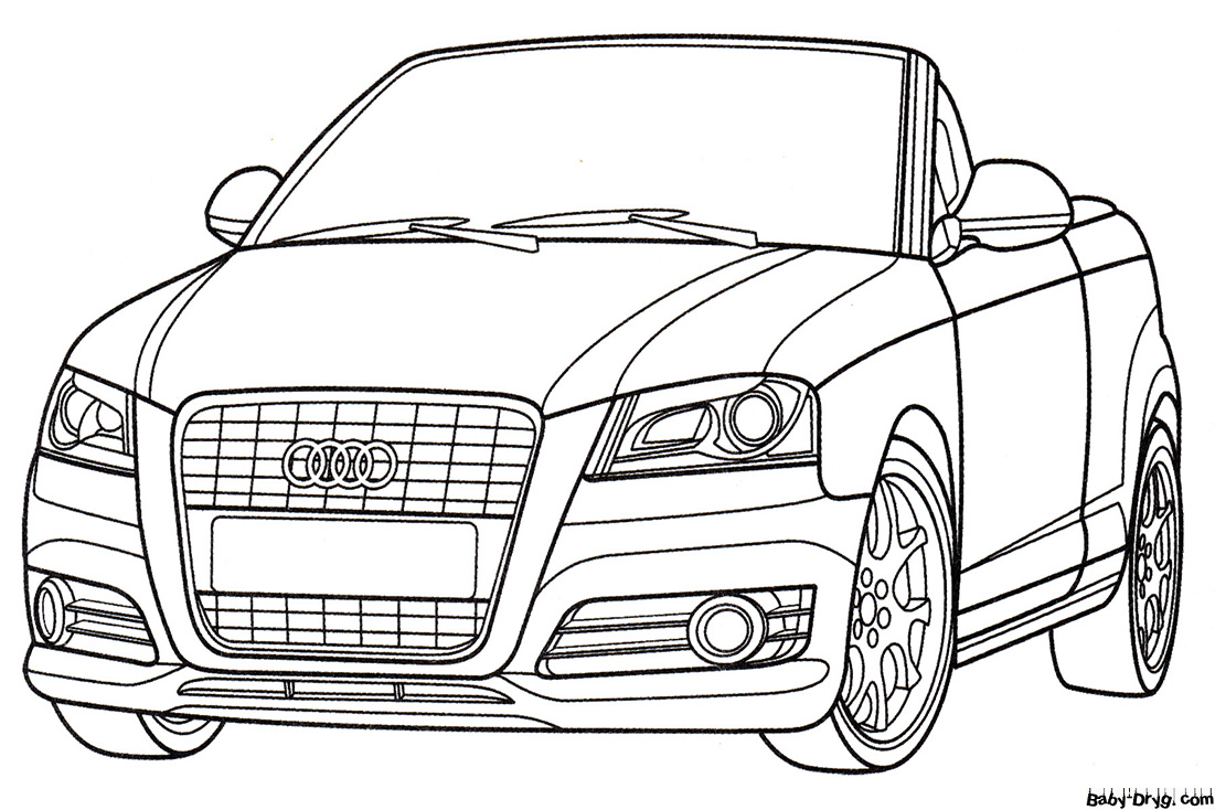 Audi A3 Cabriolet Coloring Page | Coloring Audi