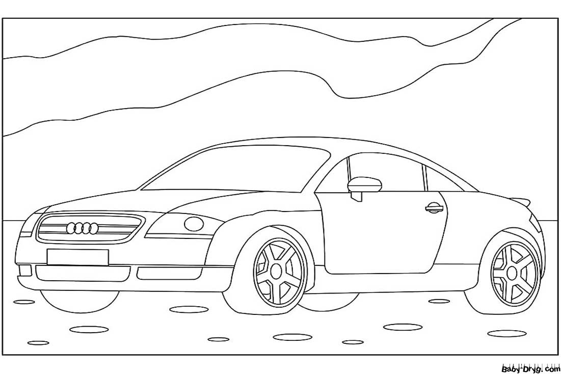 Audi Coloring Page for Kids Print Out | Coloring Audi