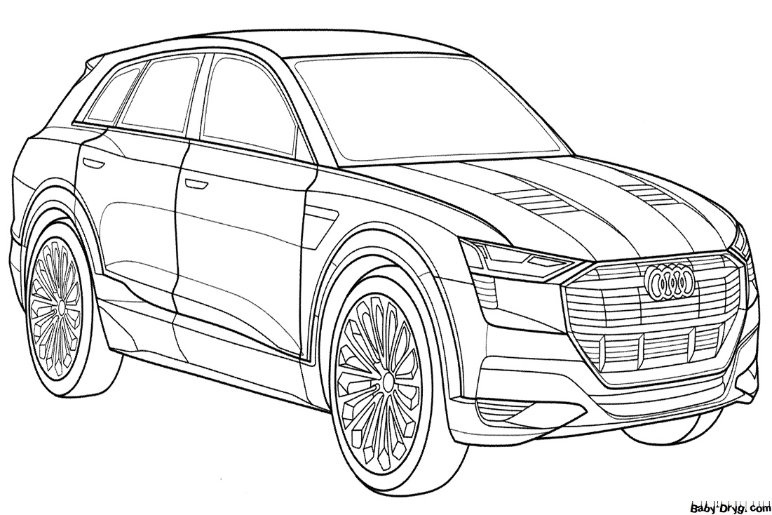 Audi e-tron 55 Quattro Coloring Page | Coloring Audi