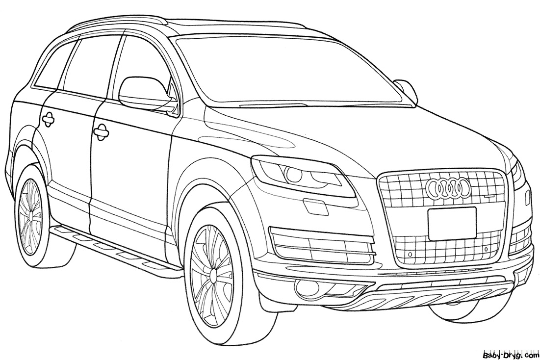 Audi Q7 model Coloring Page | Coloring Audi