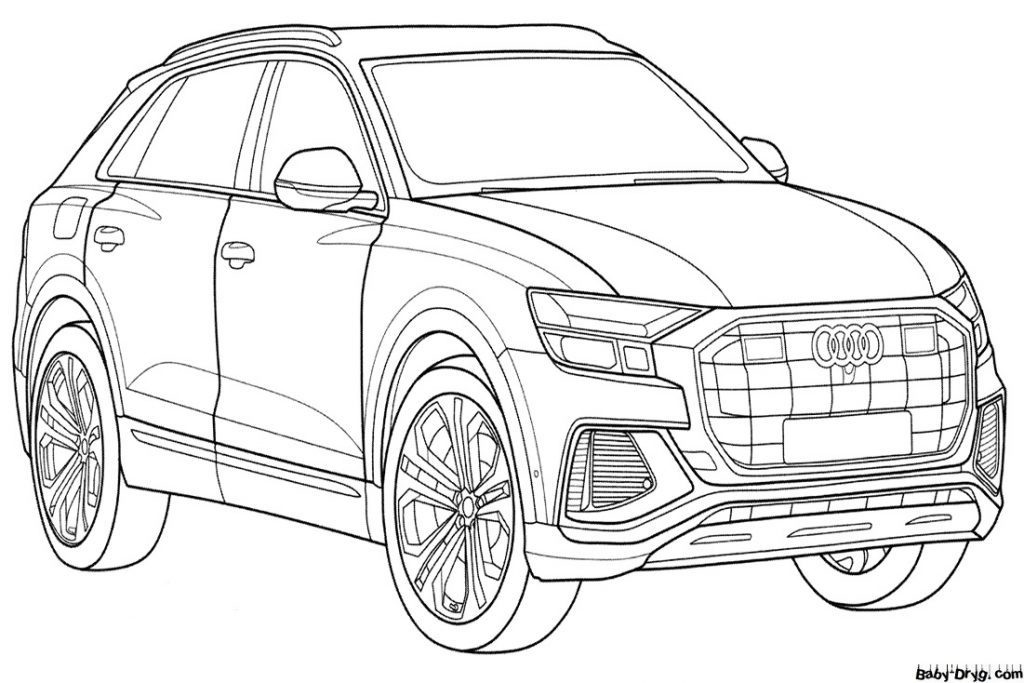 Audi Q8 45 TDI quattro Coloring Page | Coloring Audi