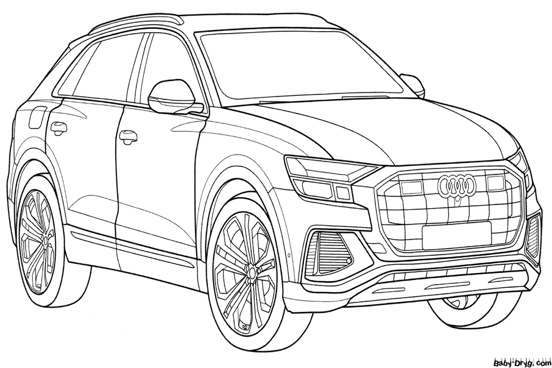 Audi Q8 45 TDI quattro Coloring Page | Coloring Audi