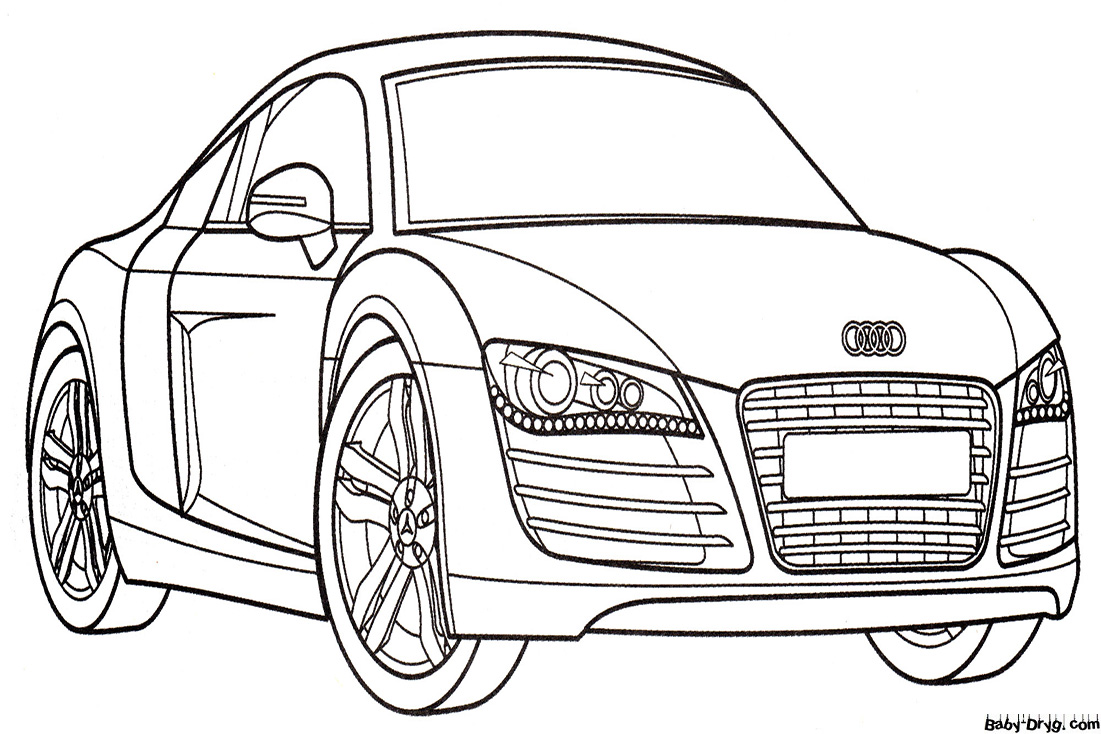 Audi R8 Coloring Page | Coloring Audi