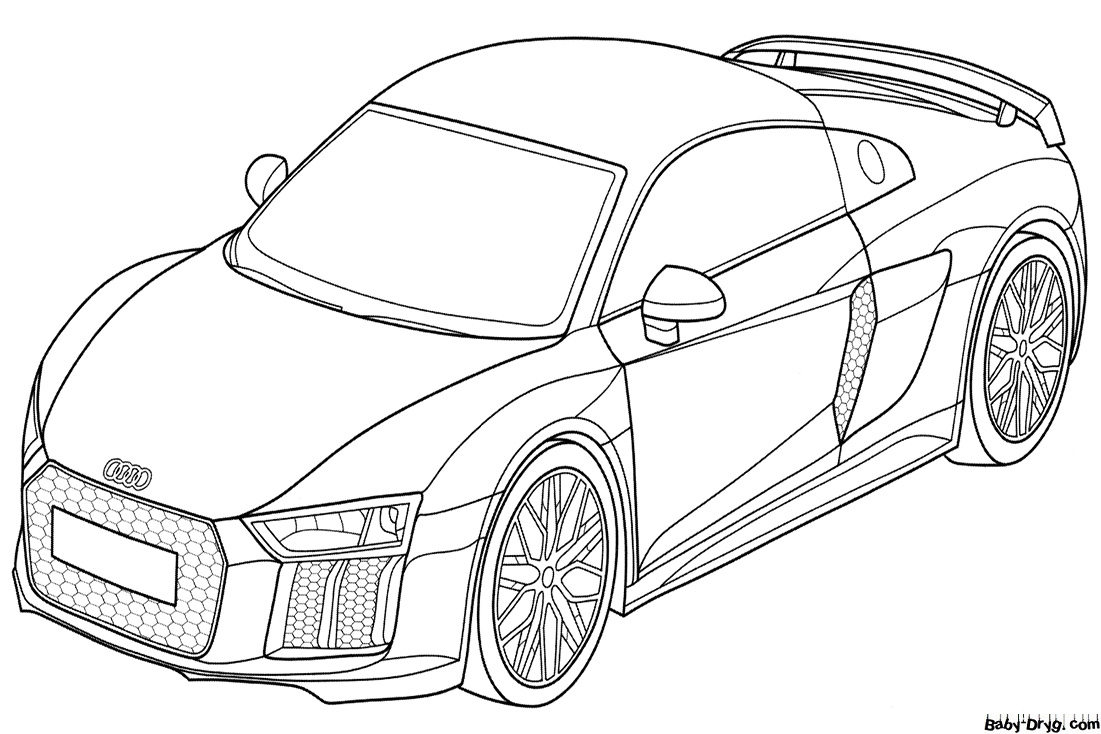 Audi R8 model Coloring Page | Coloring Audi