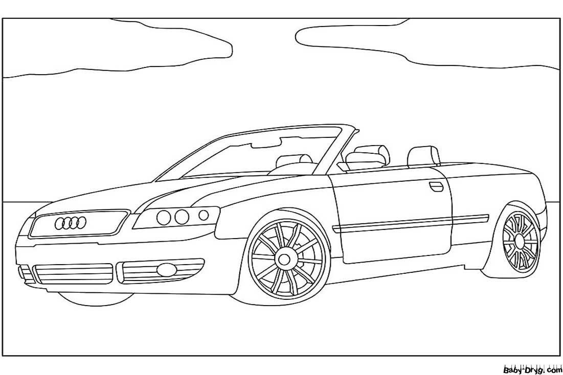 Car Audi Coloring Page for boys print out | Coloring Audi