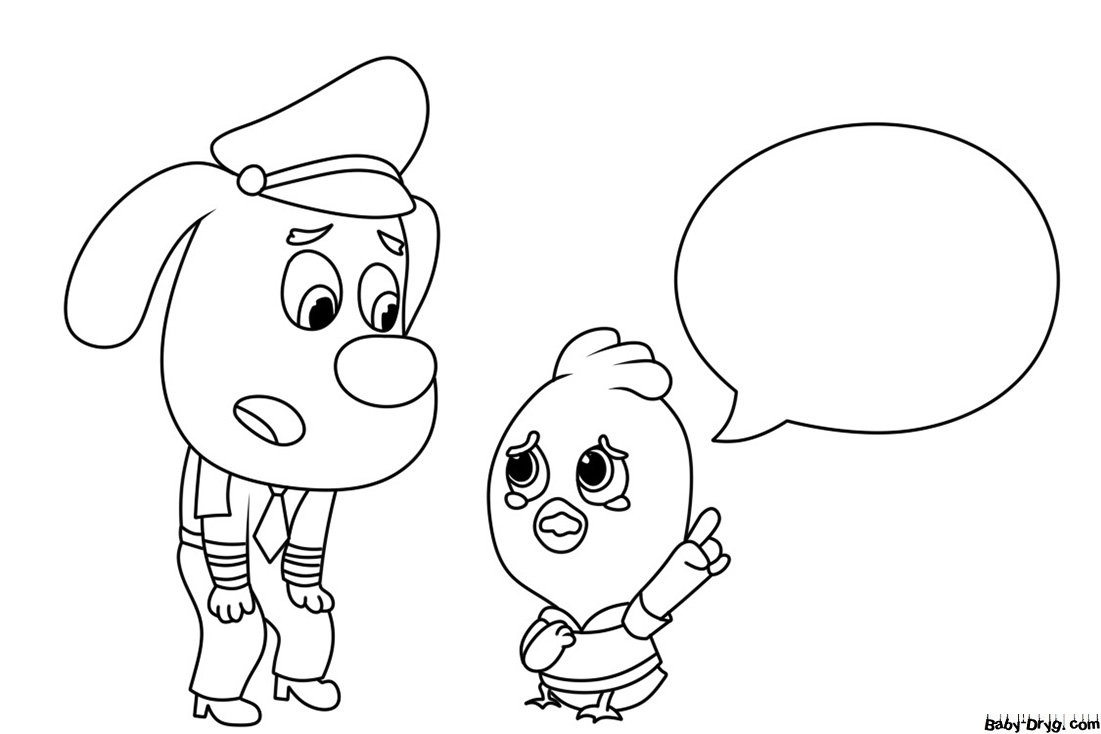 Cartoon Sheriff Labrador Coloring Page | Coloring Sheriff Labrador