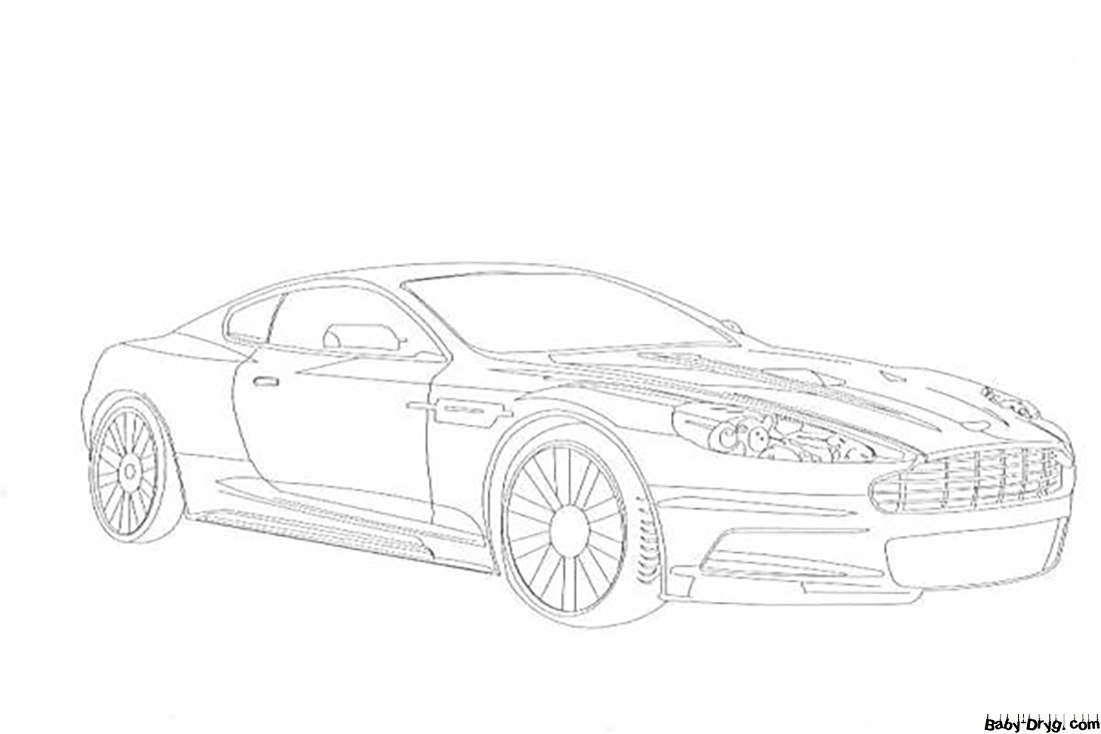 Classic Aston Martin car Coloring Page | Coloring Aston Martin