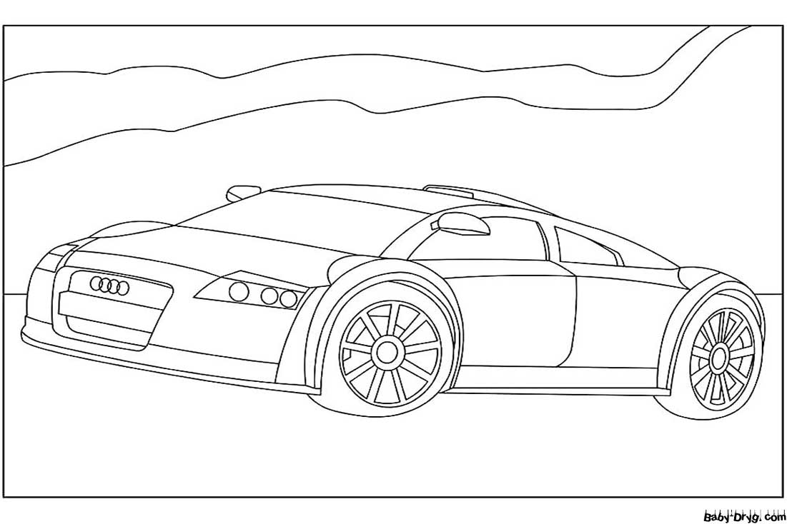Coloring Page Audi Simple | Coloring Audi