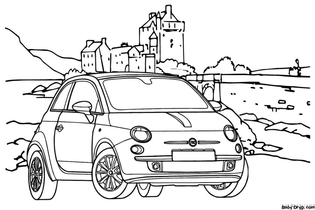 Coloring Page Fiat 500 | Coloring Fiat
