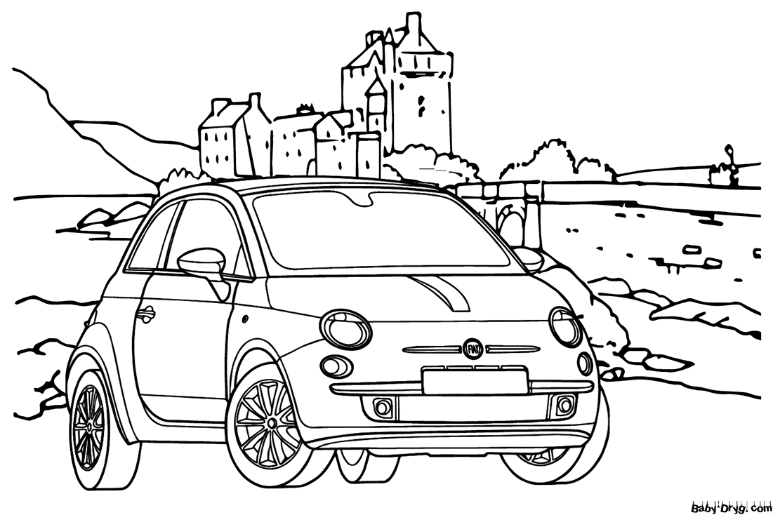 Coloring Page Fiat 500 | Coloring Fiat