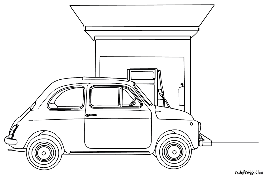 Coloring Page Fiat 500 for free | Coloring Fiat