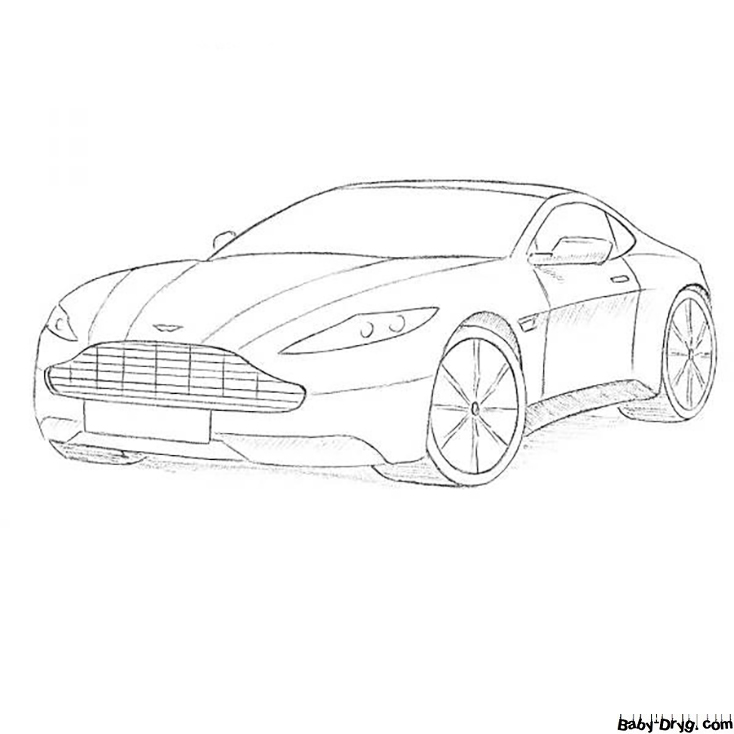 Drawing of Aston Martin car | Coloring Aston Martin