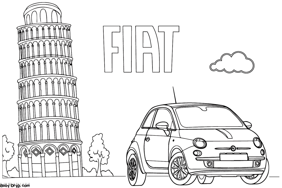 Fiat 500 picture | Coloring Fiat