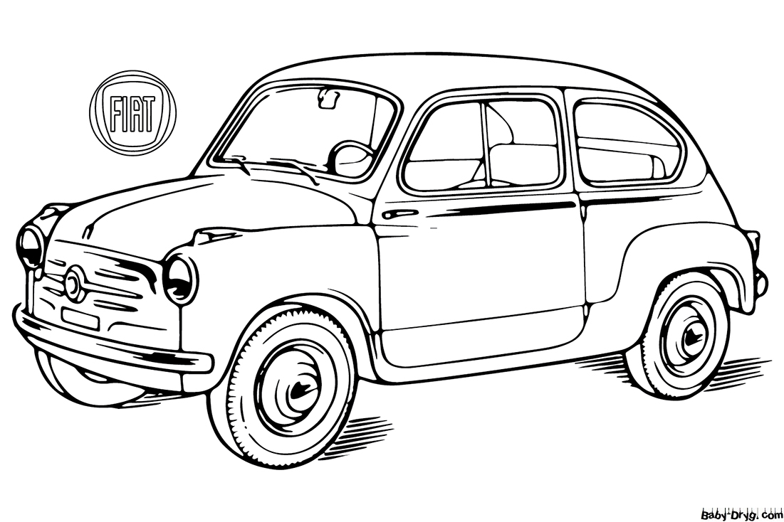 Fiat 600 Coloring Page | Coloring Fiat