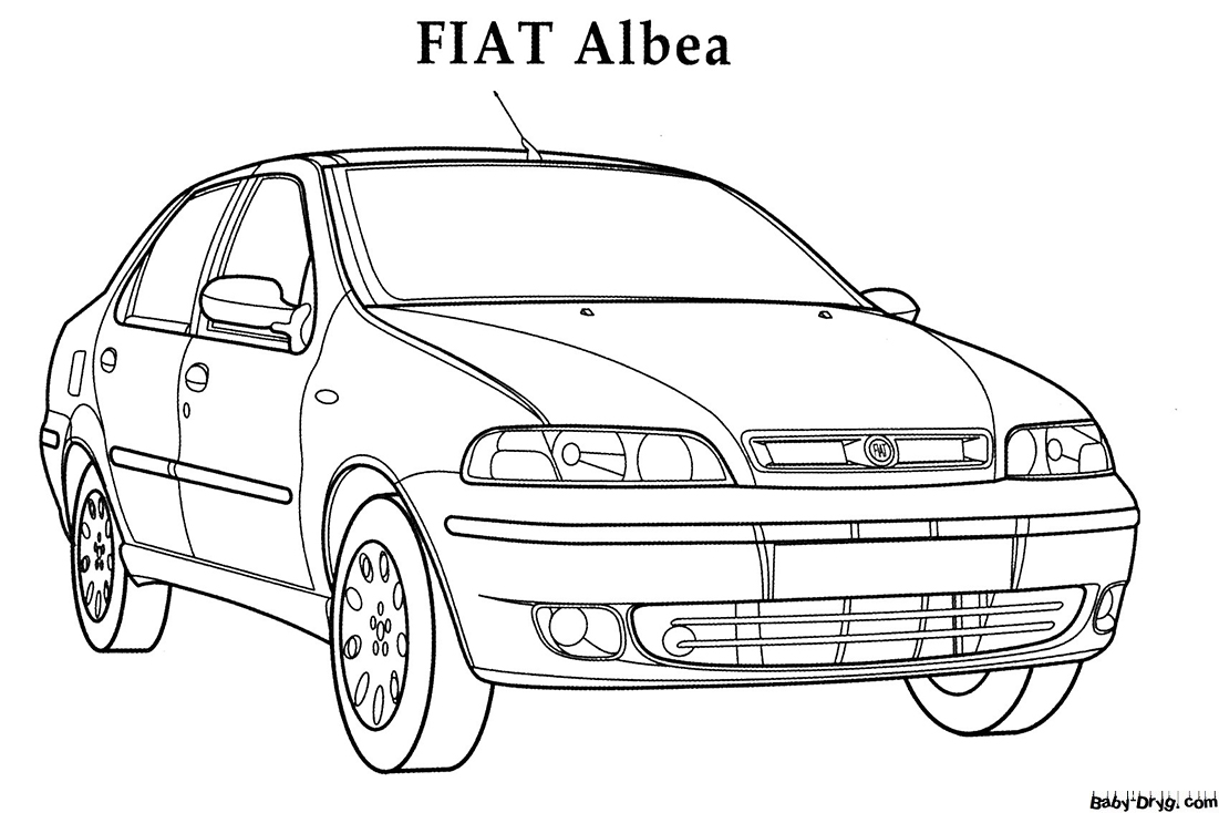 Fiat Albea Coloring Page | Coloring Fiat