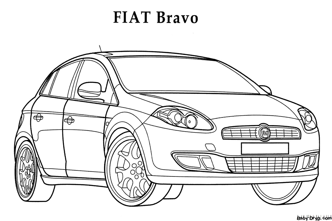 Fiat Bravo Coloring Page | Coloring Fiat
