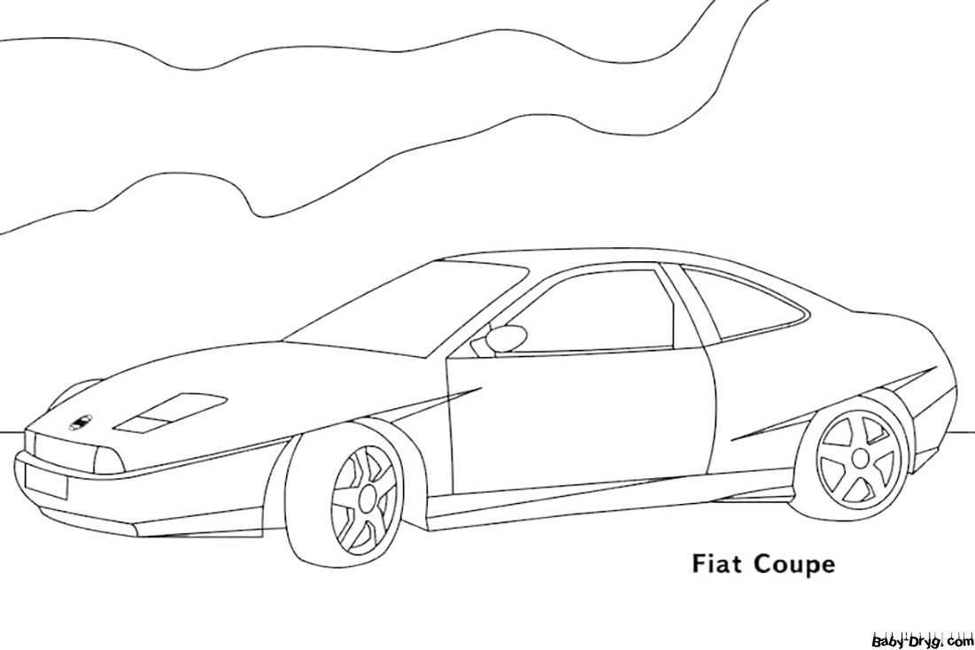 Fiat Coupe Coloring Page | Coloring Fiat